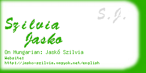 szilvia jasko business card
